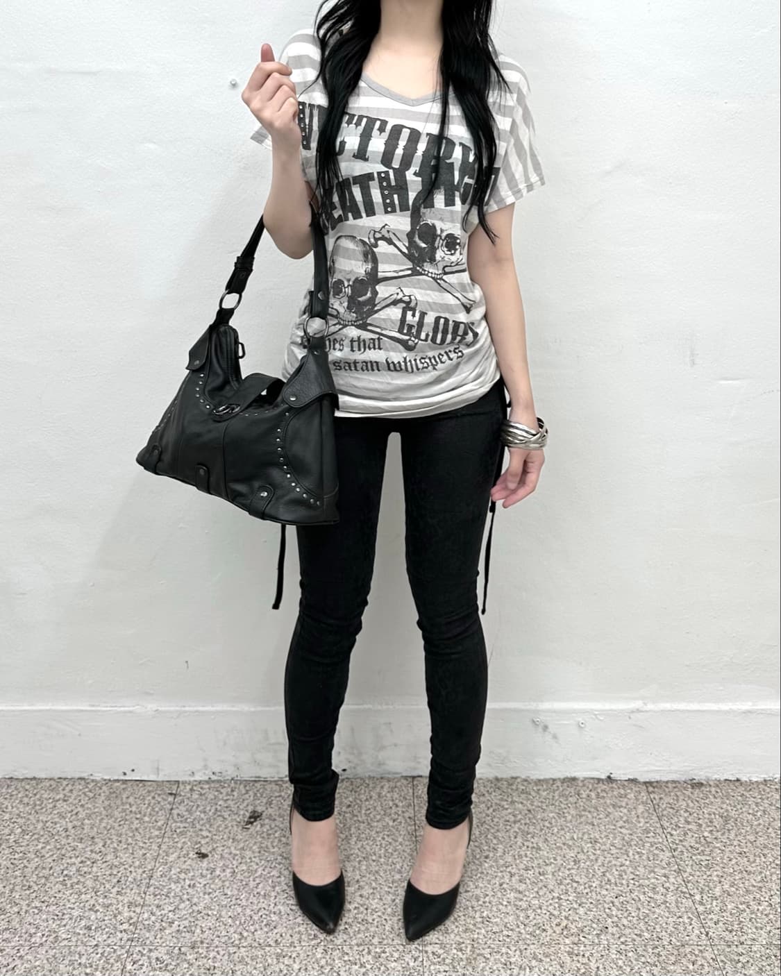 Leopard waxed skinny jeans 상품이미지4