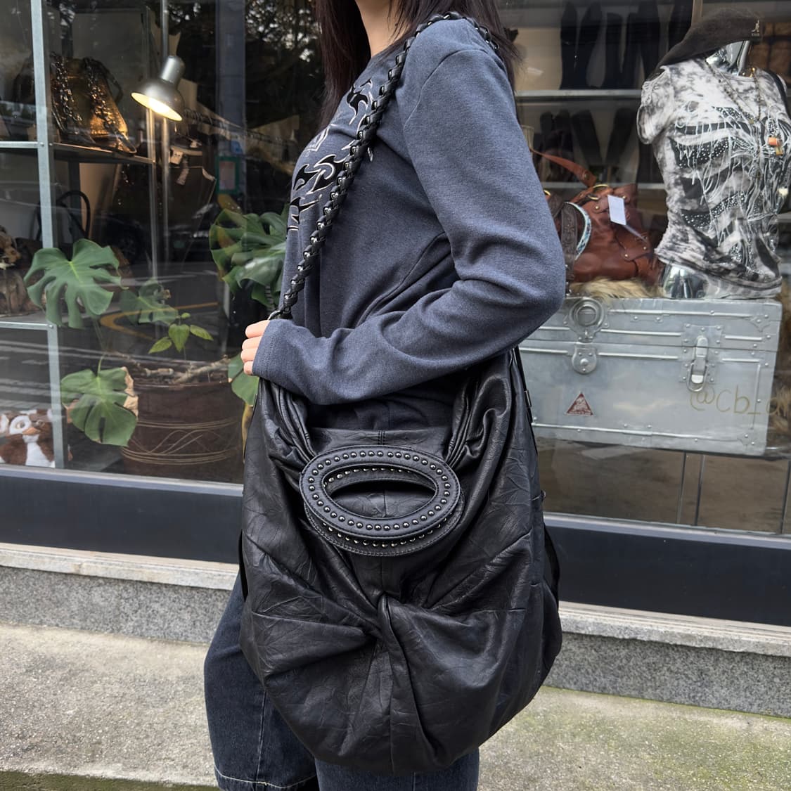 00s 게스 XL 레더 노트 퍼스 가방 상품이미지9