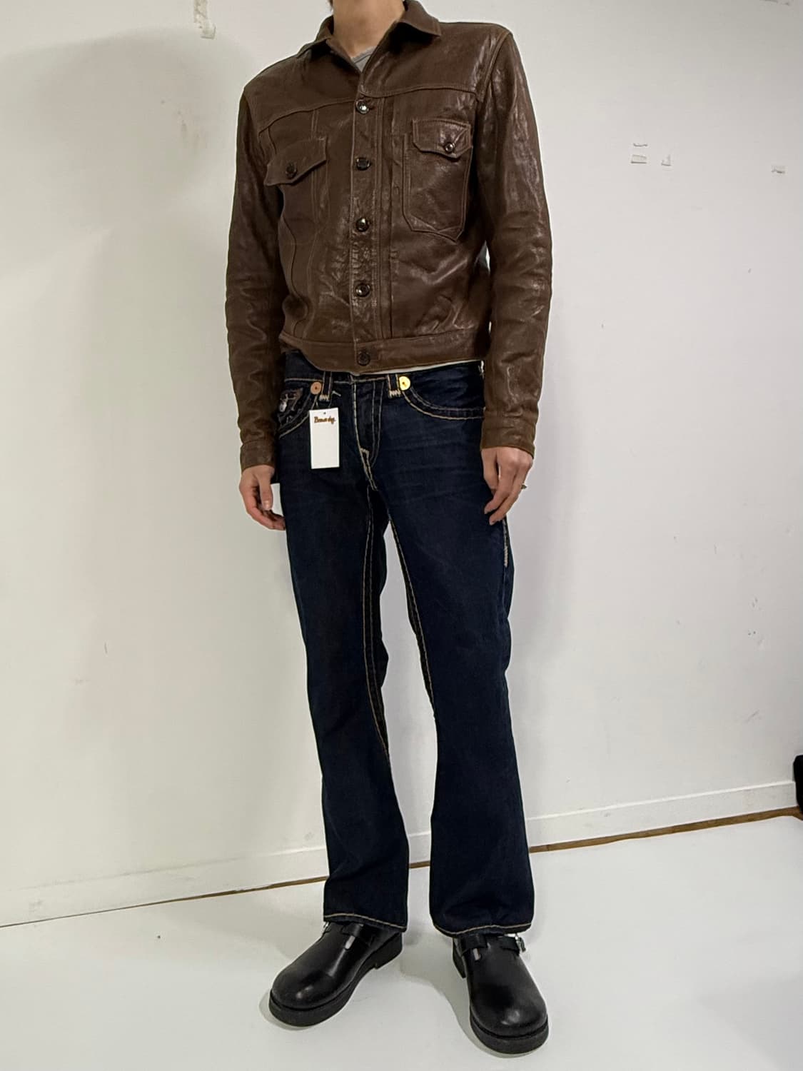 CY Choi 브라운 레더자켓  상품이미지3
