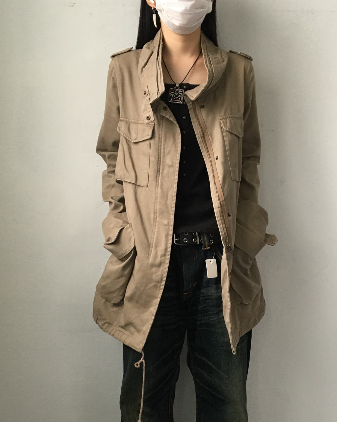 Purple & yellow high neck jacket 상품이미지1