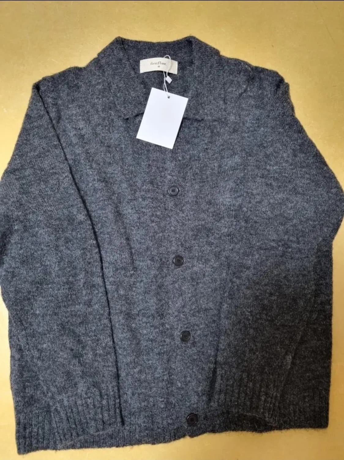 퍼스트플로어 (파프터) 브러쉬드 알파카 칼라 가디건 48 새상품 상품이미지3