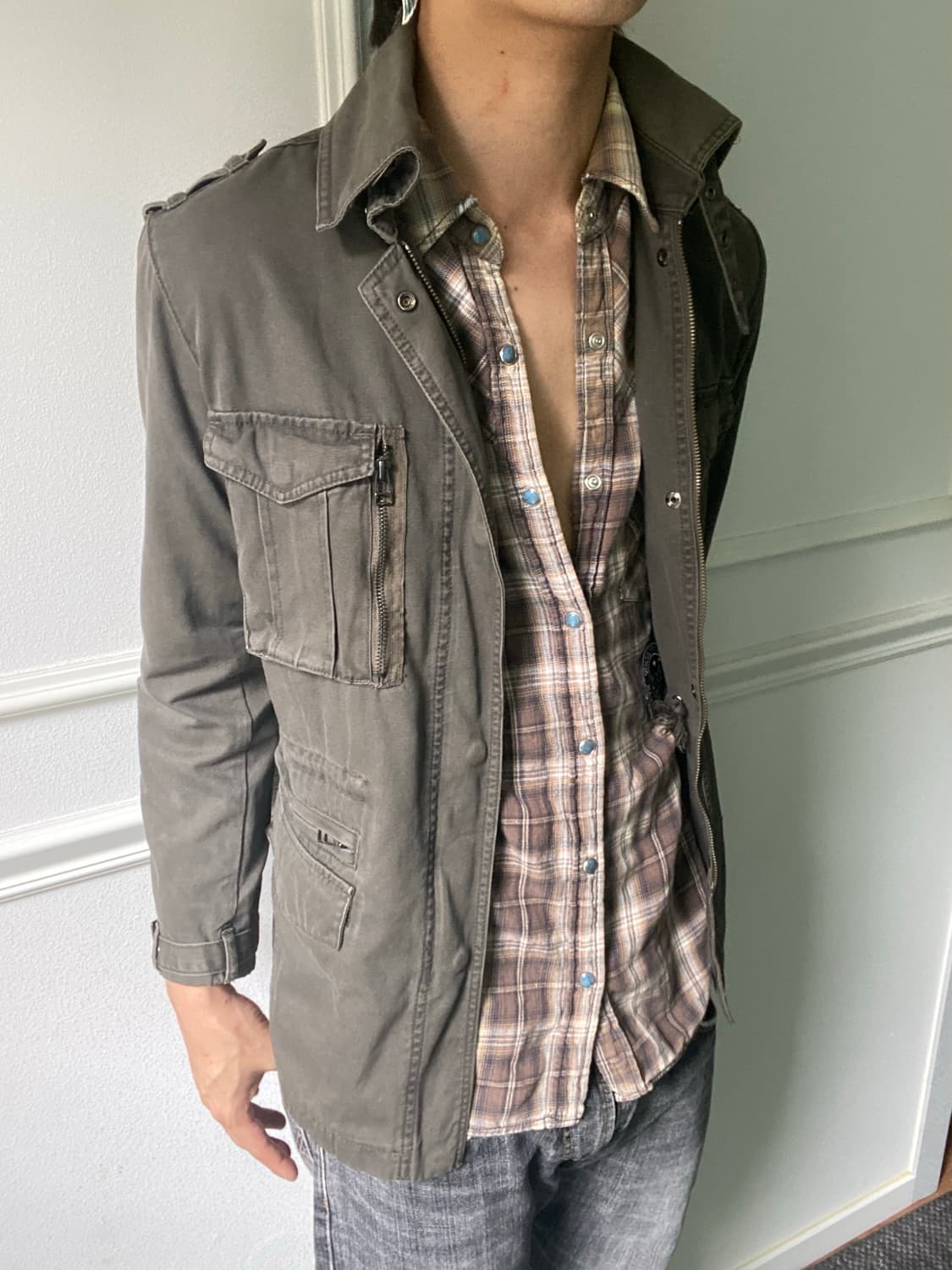 [Roushatee] Y2K Grunge Mood Buckle Jacke 상품이미지2