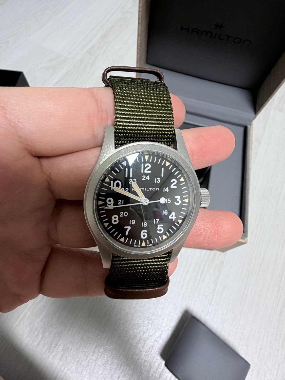 해밀턴 카키필드 38mm 메카니컬 나토스트랩 상품이미지2