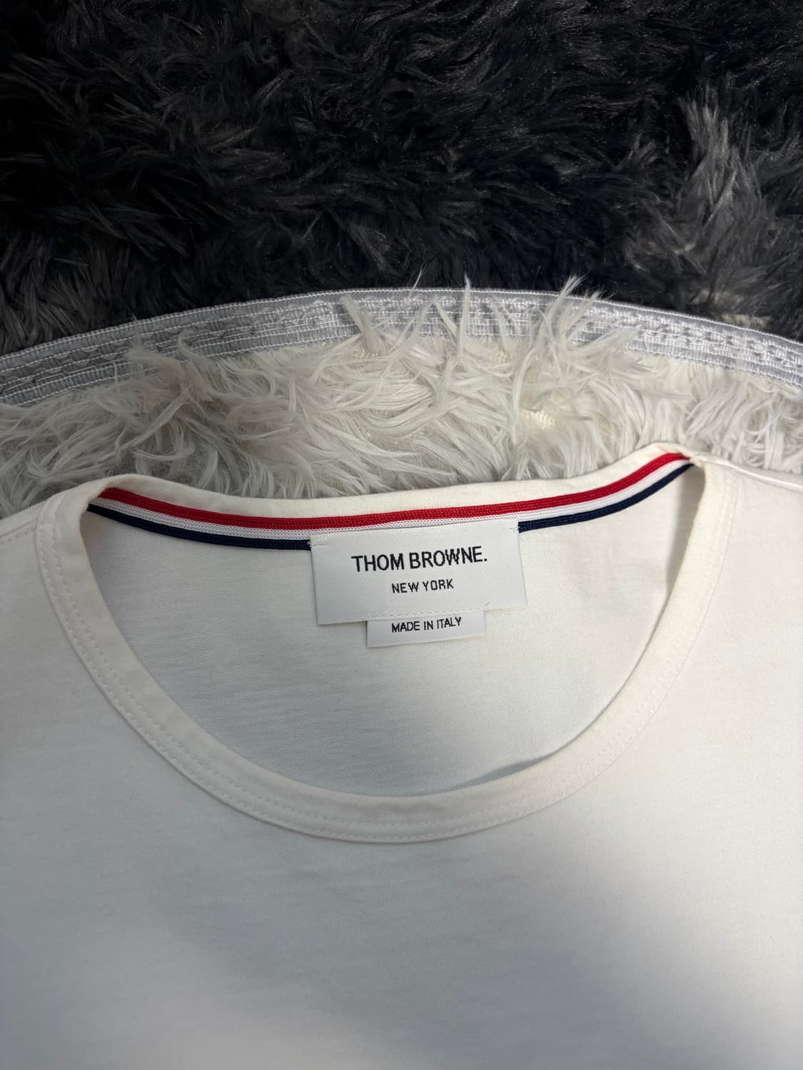 {3 size}톰브라운 포켓 반팔 티셔츠 화이트 상품이미지3