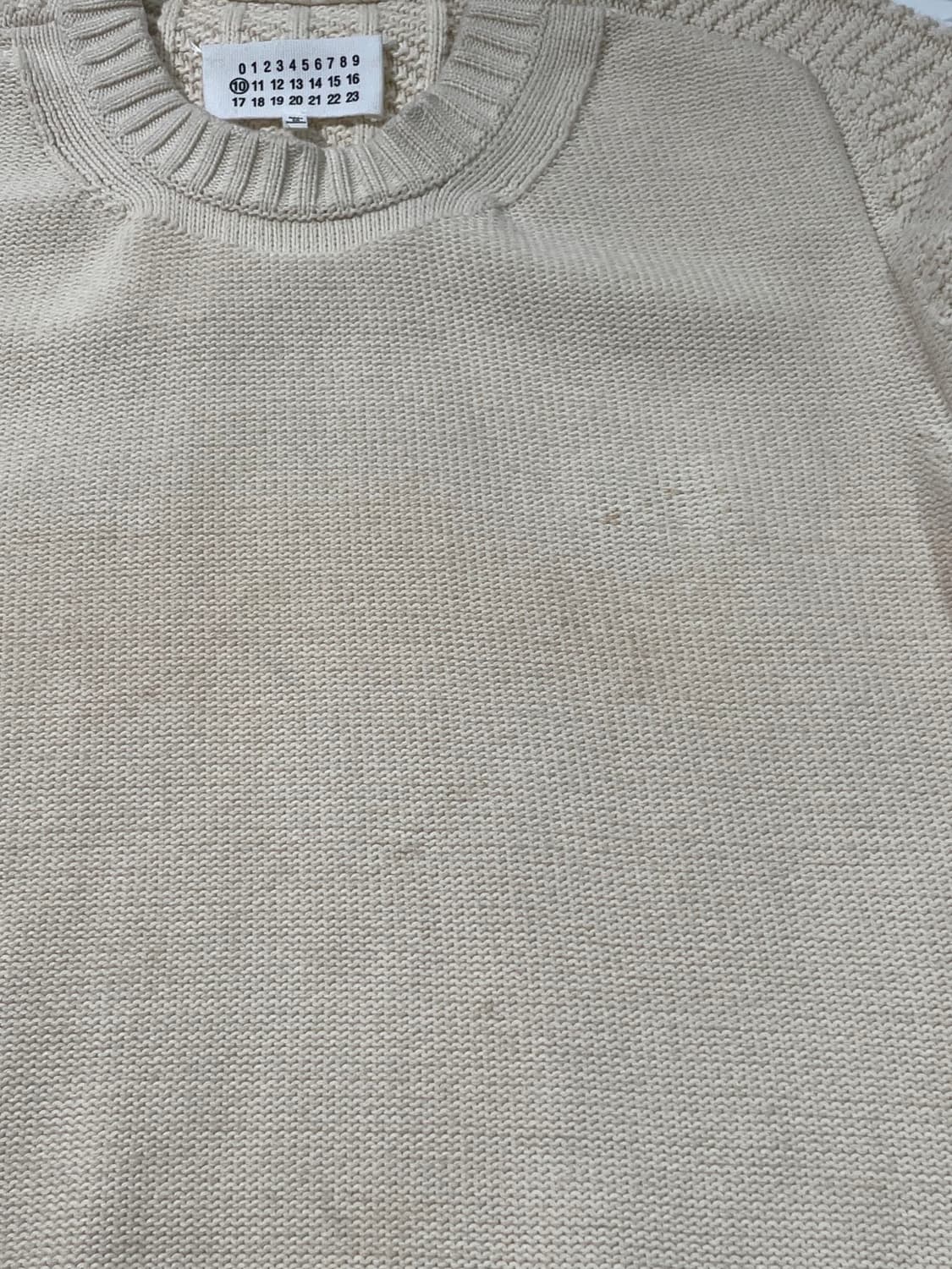 메종 마르지엘라 10 아이보리 U넥 케이블 스웨터 상품이미지10