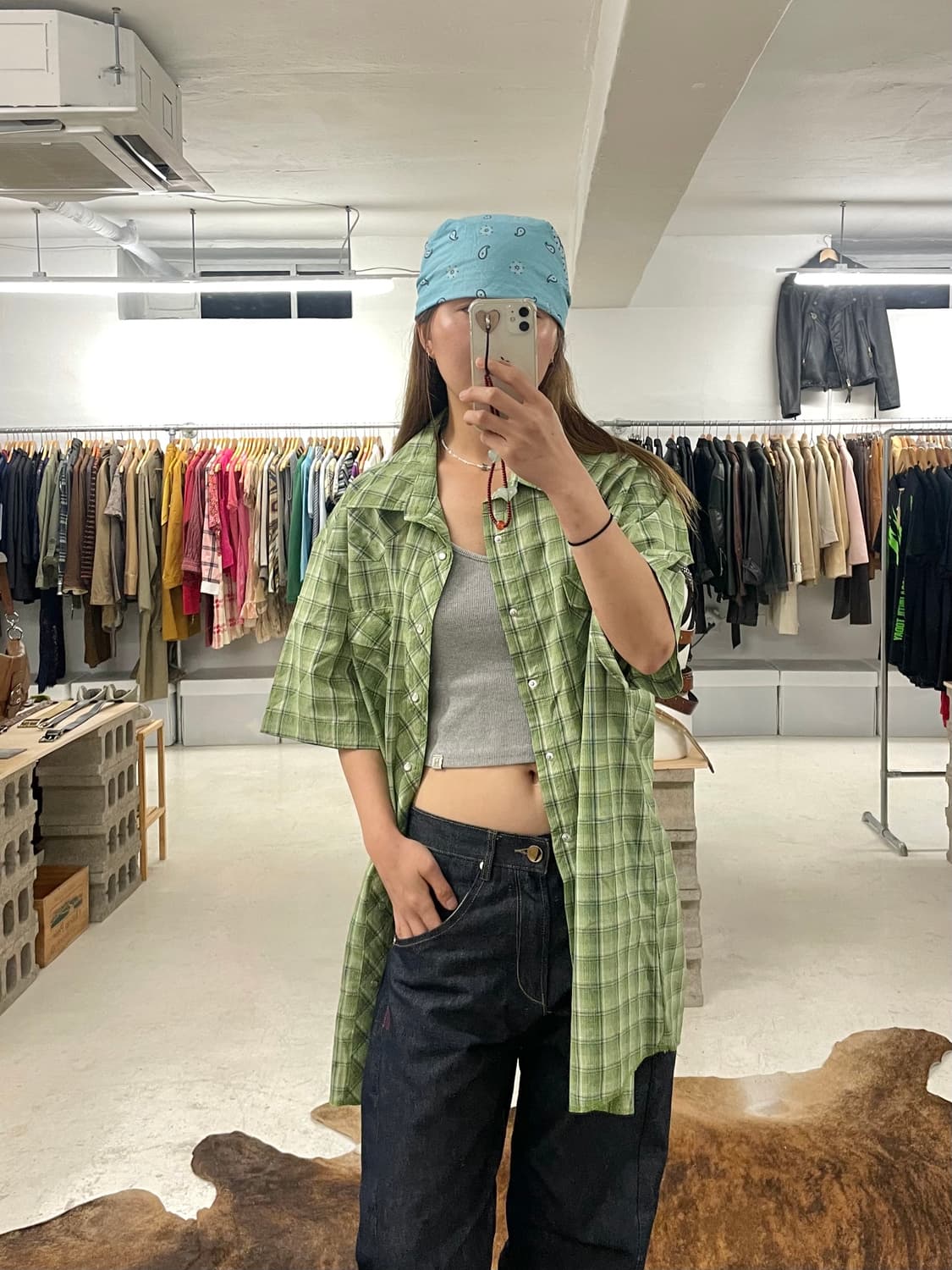 WRANGLER ombre check western shirts 옴브레 상품이미지3