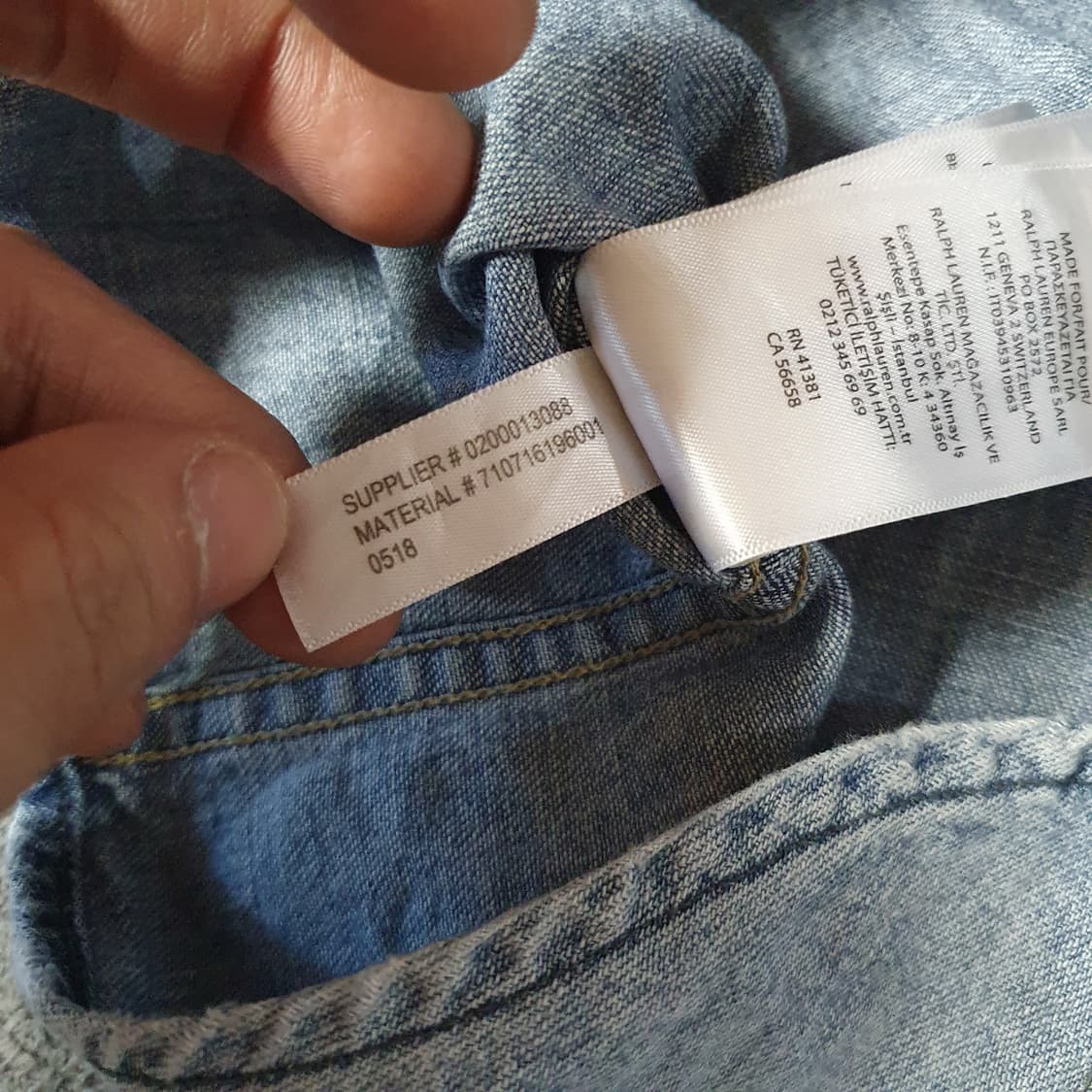 폴로 패치워크 웨스턴 반팔 데님 셔츠 S 상품이미지9