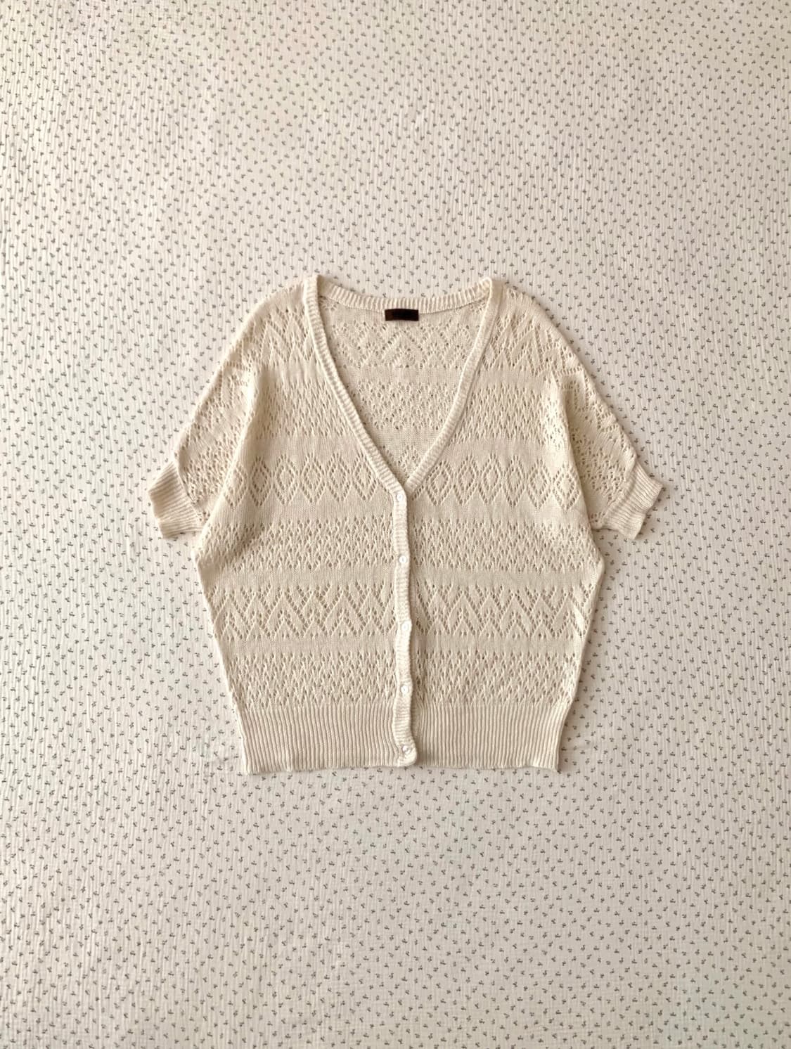 아이보리 여름 니트 가디건 상품이미지1