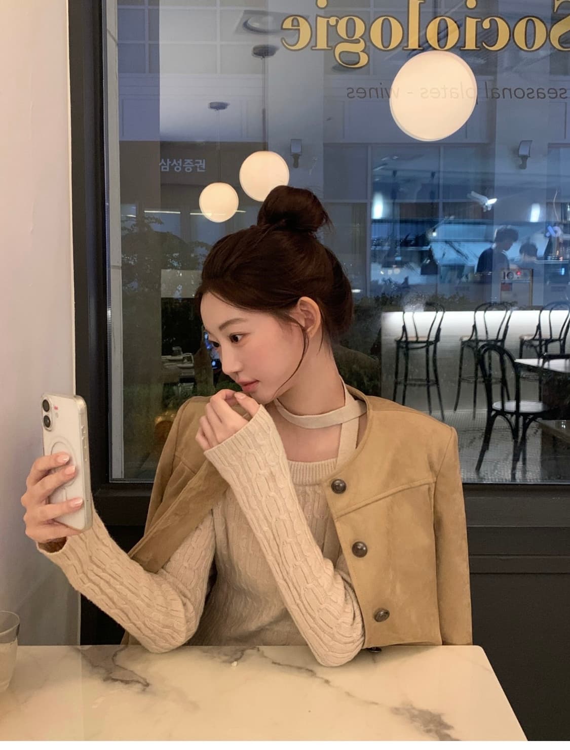 제니오 시나몬 케이블 니트 베이지 상품이미지2