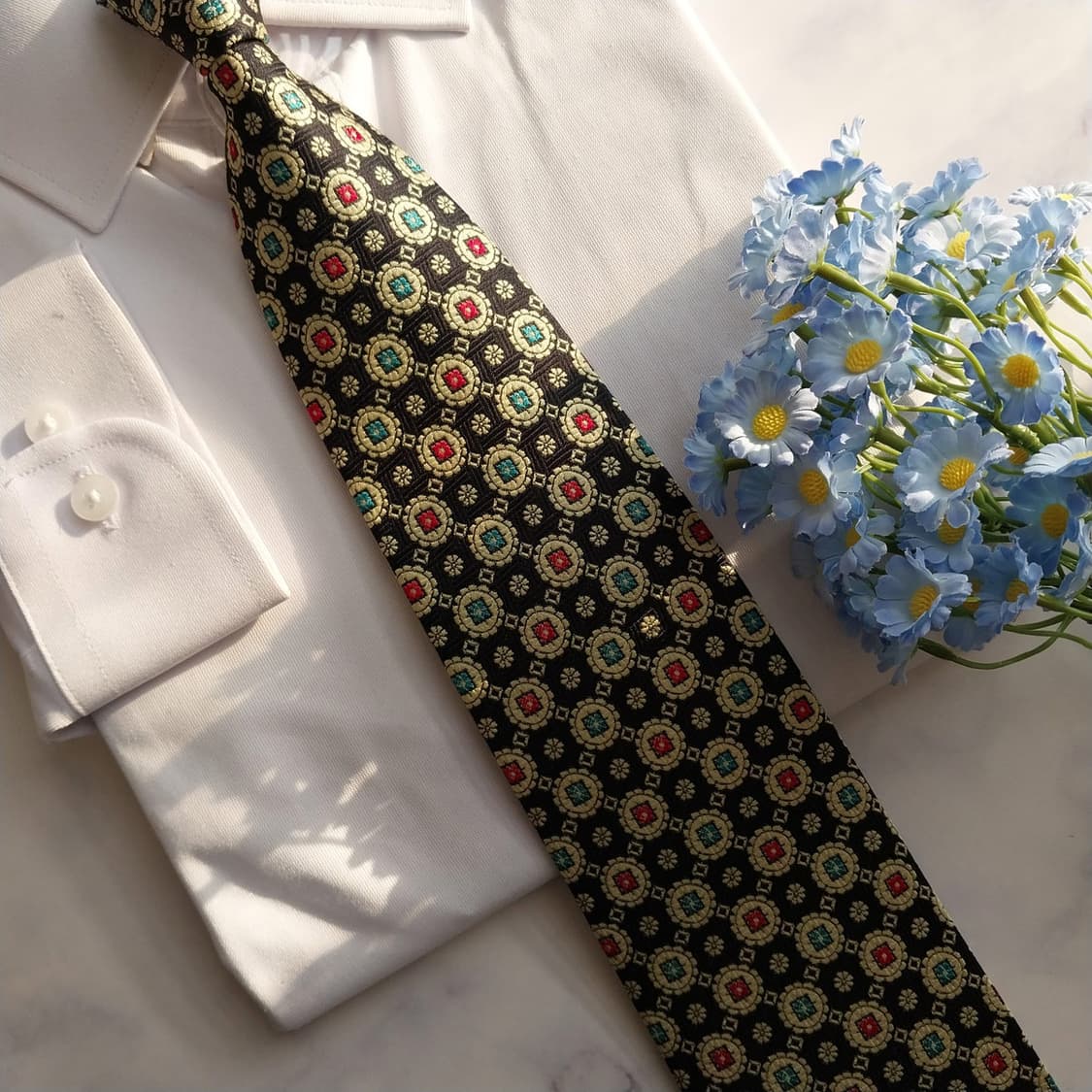 크리스찬 디올 실크 네이비 패턴 넥타이 9.3cm A등급 K1572
 상품이미지8