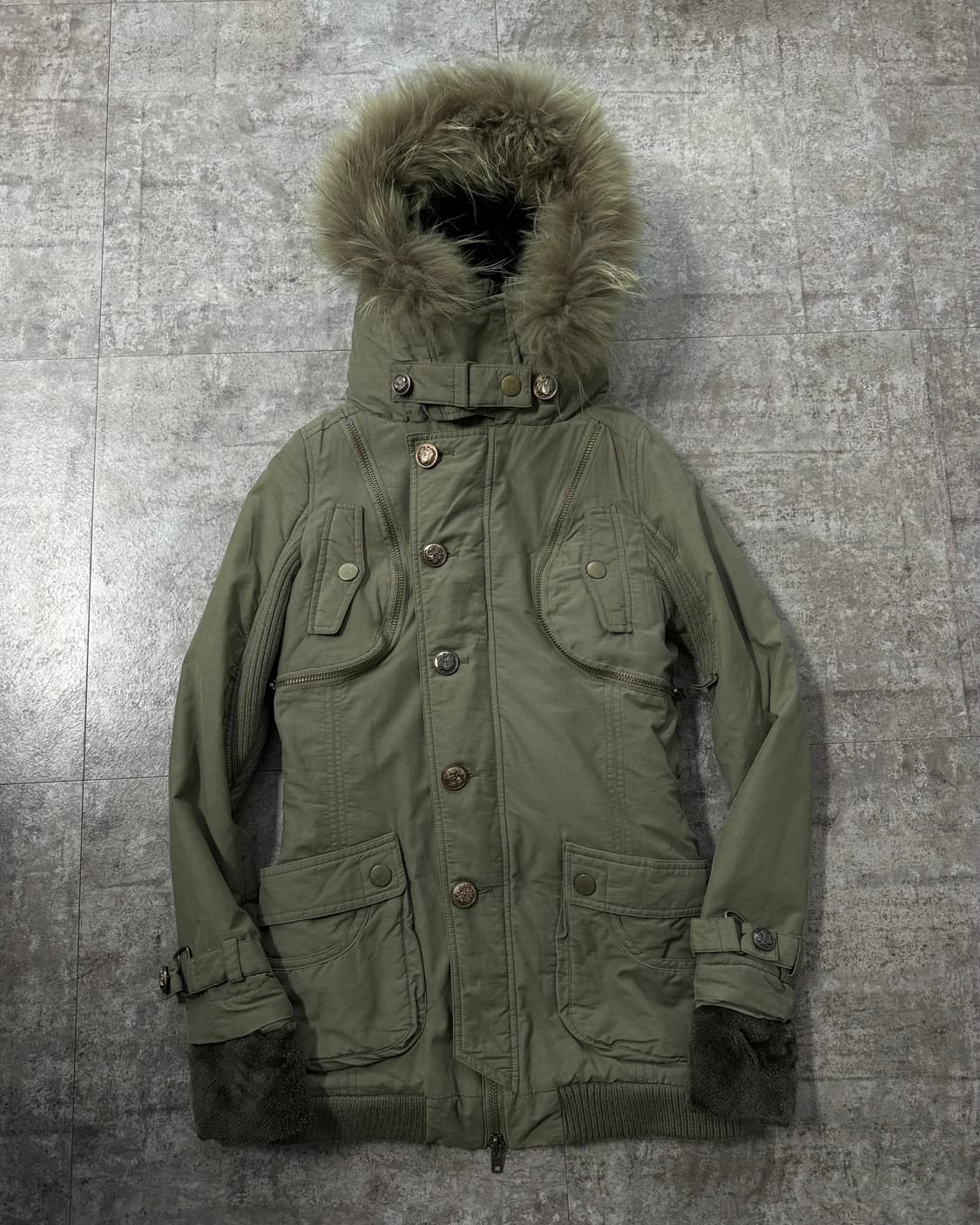 와이투케이 벨티드 멀티 웨이 퍼 디테일 파카 상품이미지1