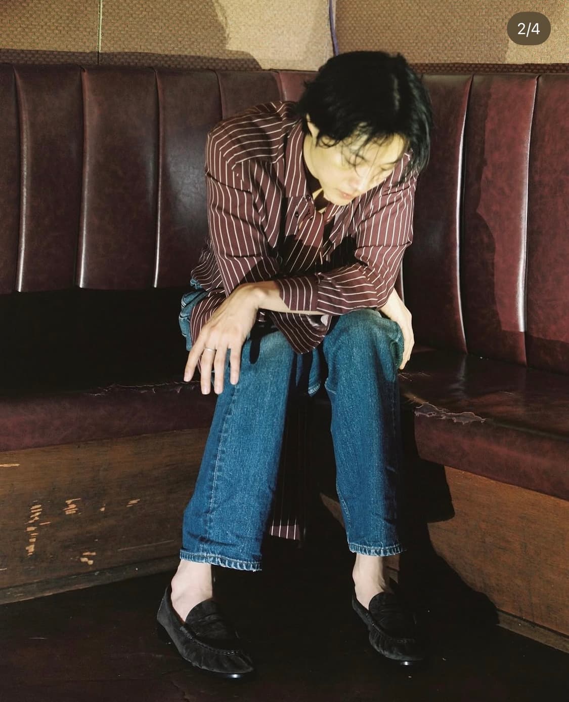 생로랑 25ss 레드 스트라이프 셔츠 40  상품이미지1