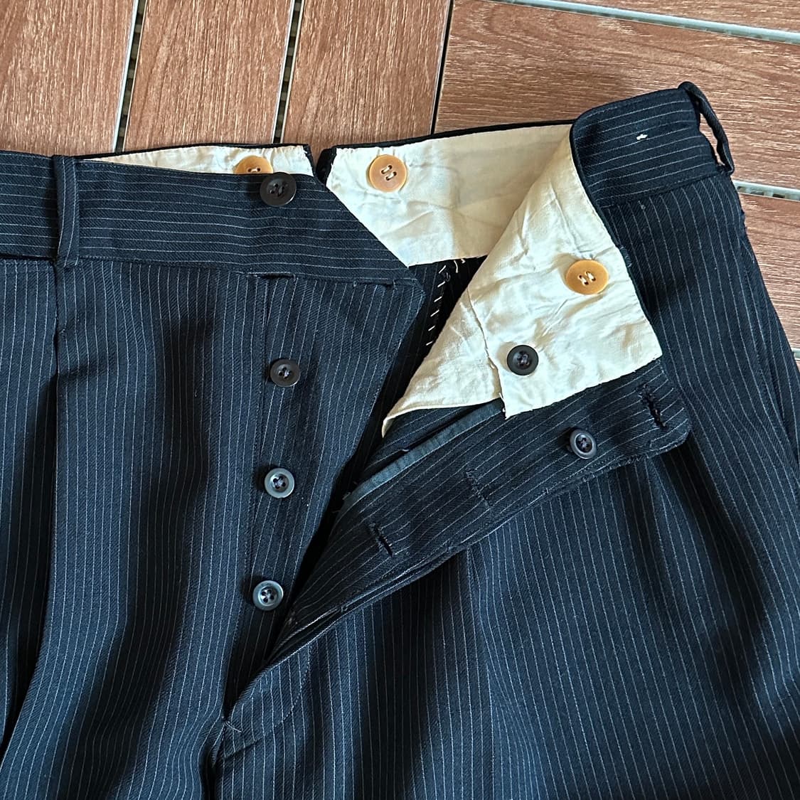 ~80‘s Euro pin striped dress work pants 상품이미지5