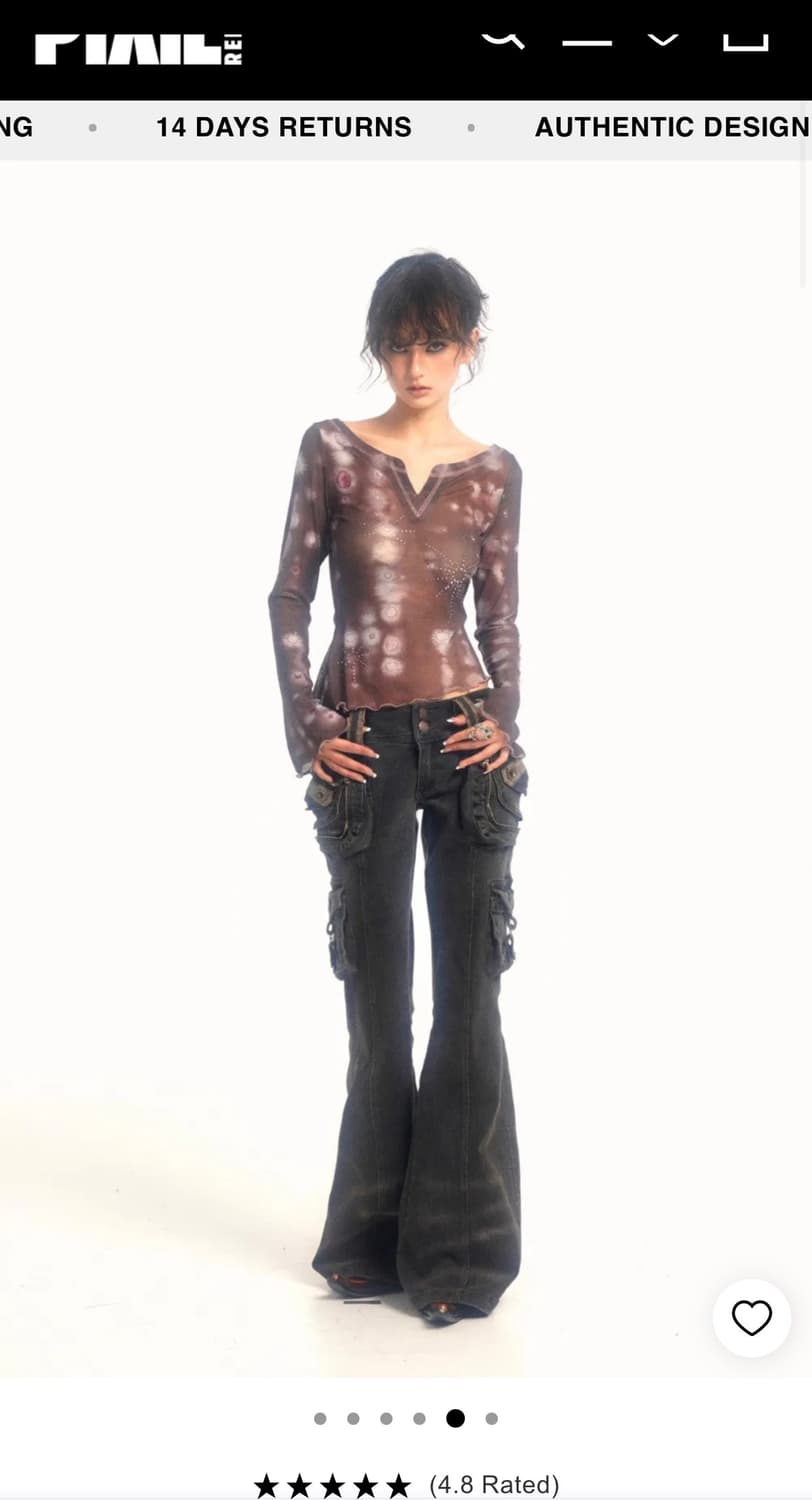 테스트메커니즘 flowers birds 카고 부츠컷 블랙 팬츠 젤리보드 상품이미지4