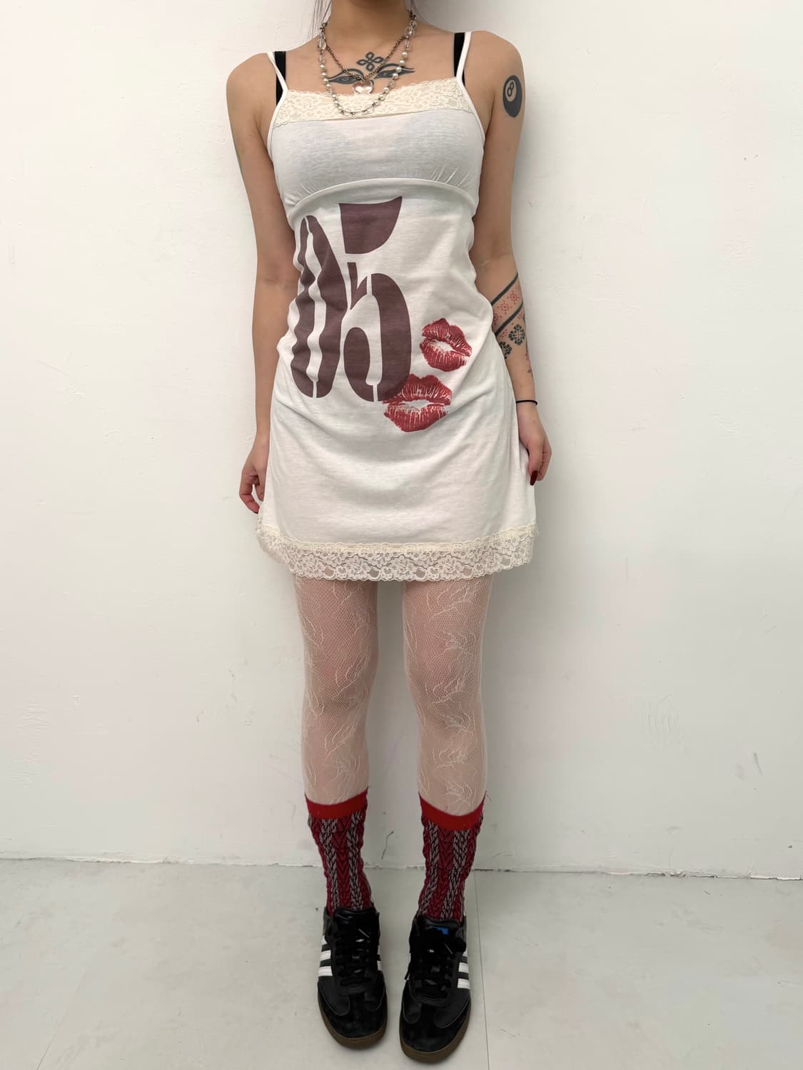 Y2K 그래픽 슬립 미니 원피스 상품이미지3