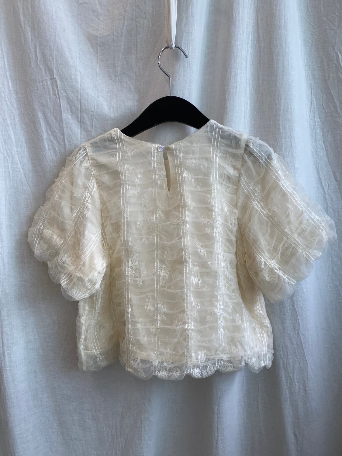 아이보리 레이스 반팔블라우스(M) 상품이미지5