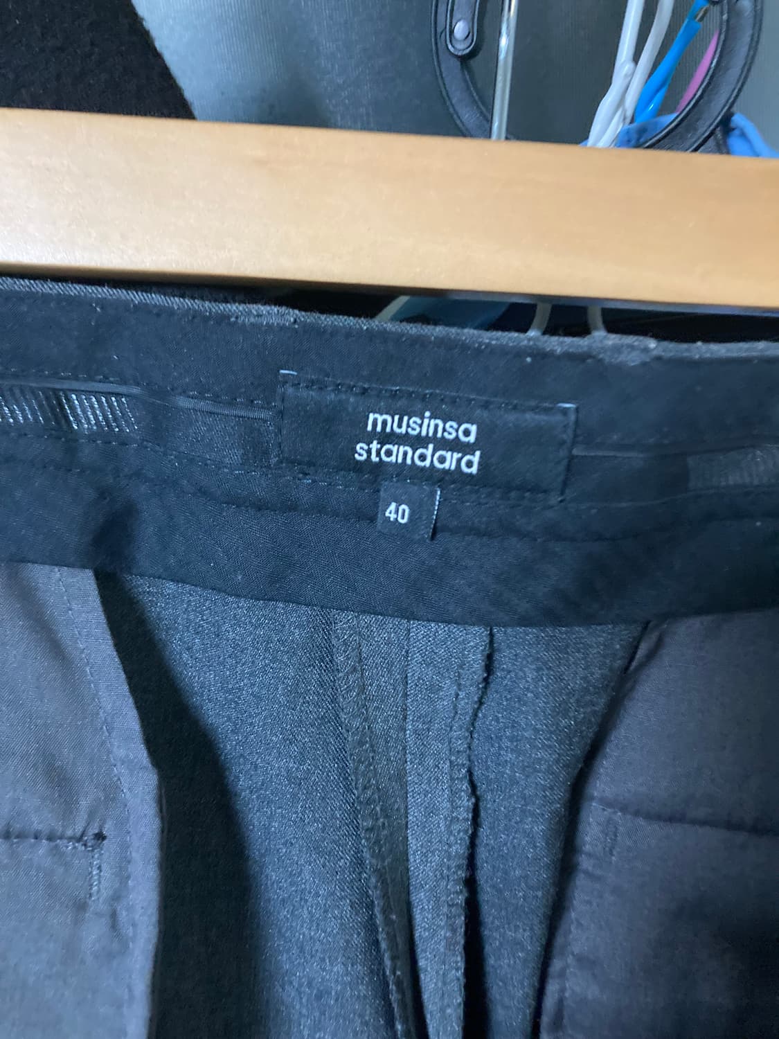 무탠다드 슈퍼 와이드 히든 밴딩 슬랙스 미디엄 그레이 40인치 상품이미지4