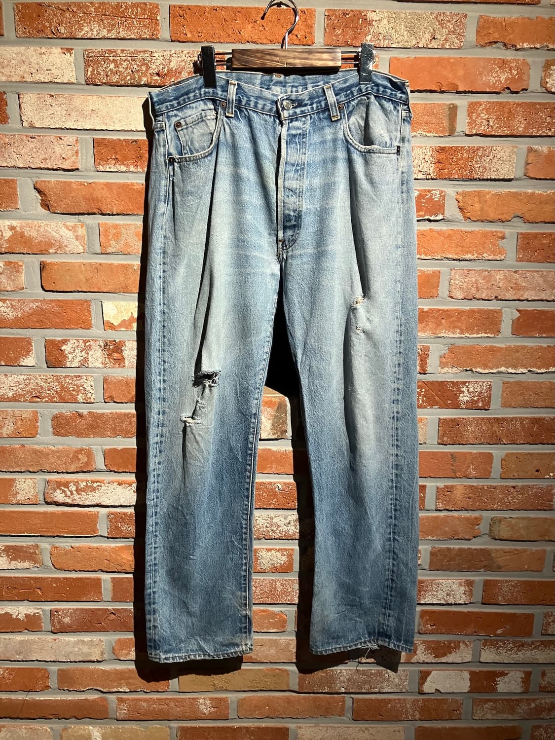 80s USA 빈티지 리바이스 501 이행기 논셀비지 데님 팬츠 상품이미지2