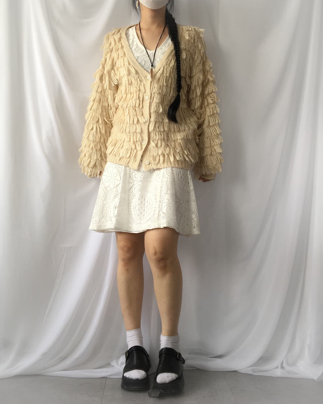 Fluffy knit cardigan 상품이미지1