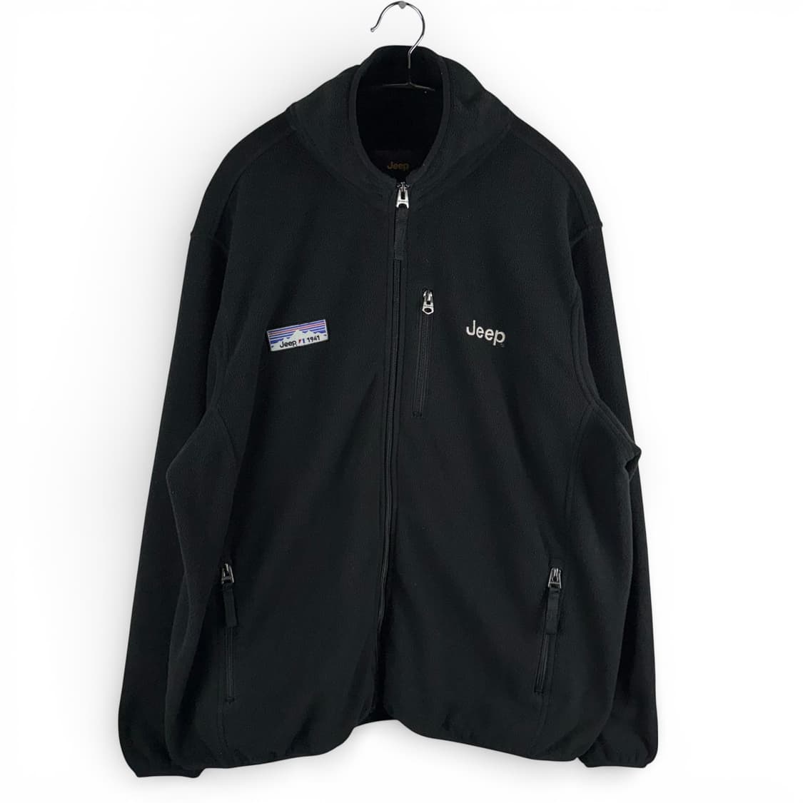 (105) 지프 자수로고 플리스 집업 자켓 블랙 상품이미지1