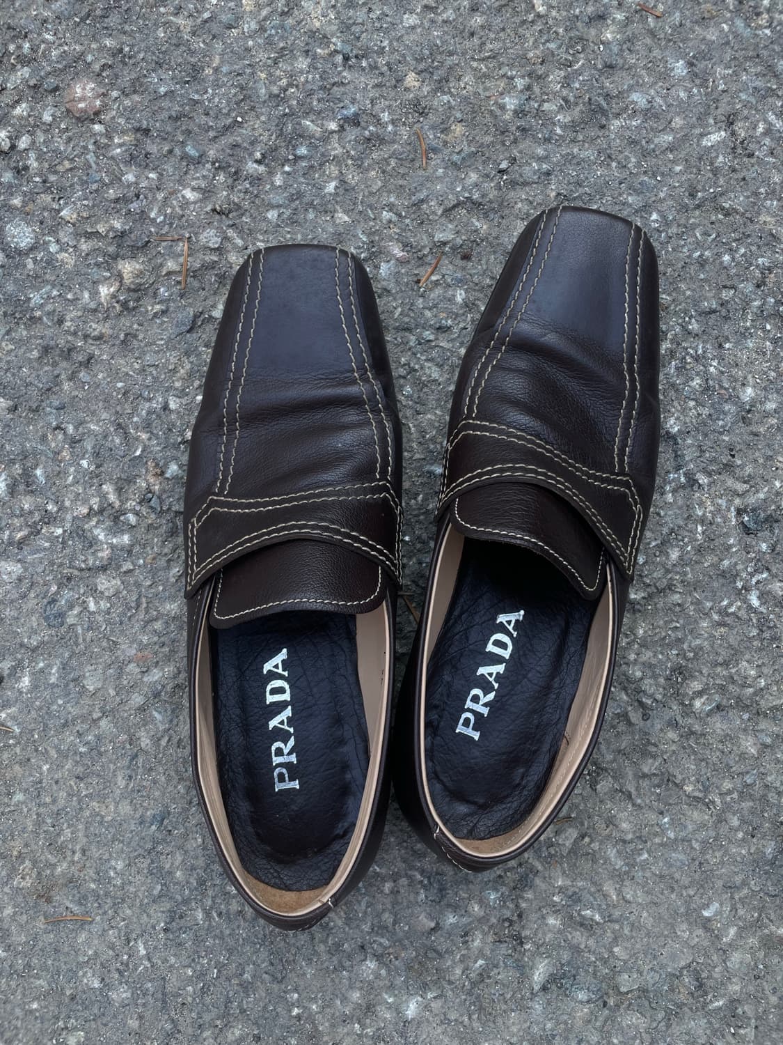 Vintage Prada Contrast Stitch Loafer 상품이미지1