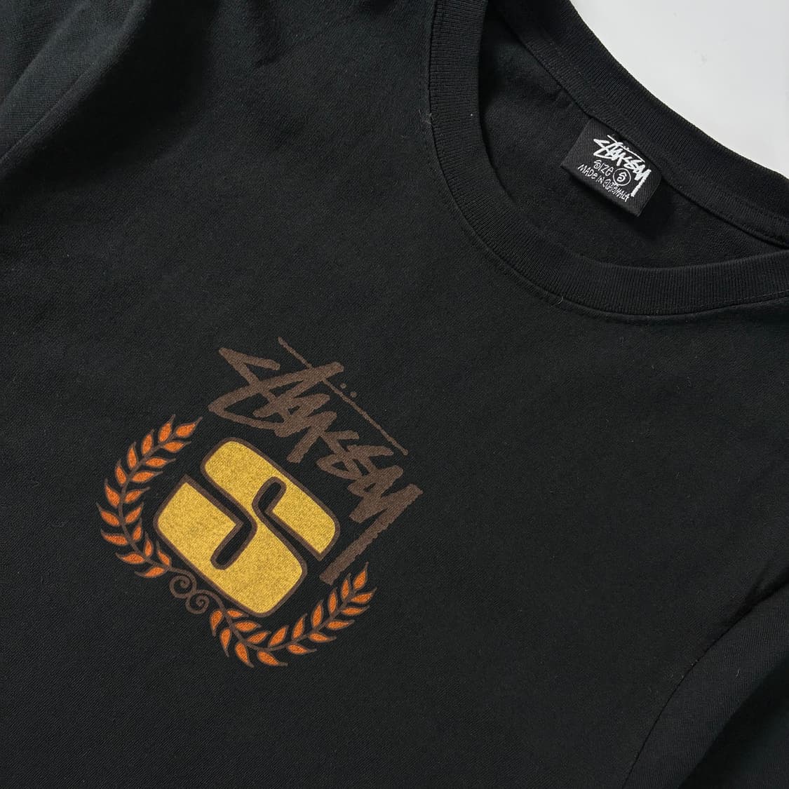 Stussy  스투시 s 리쓰 피그먼트 다이드 블랙 반팔티셔츠  상품이미지3