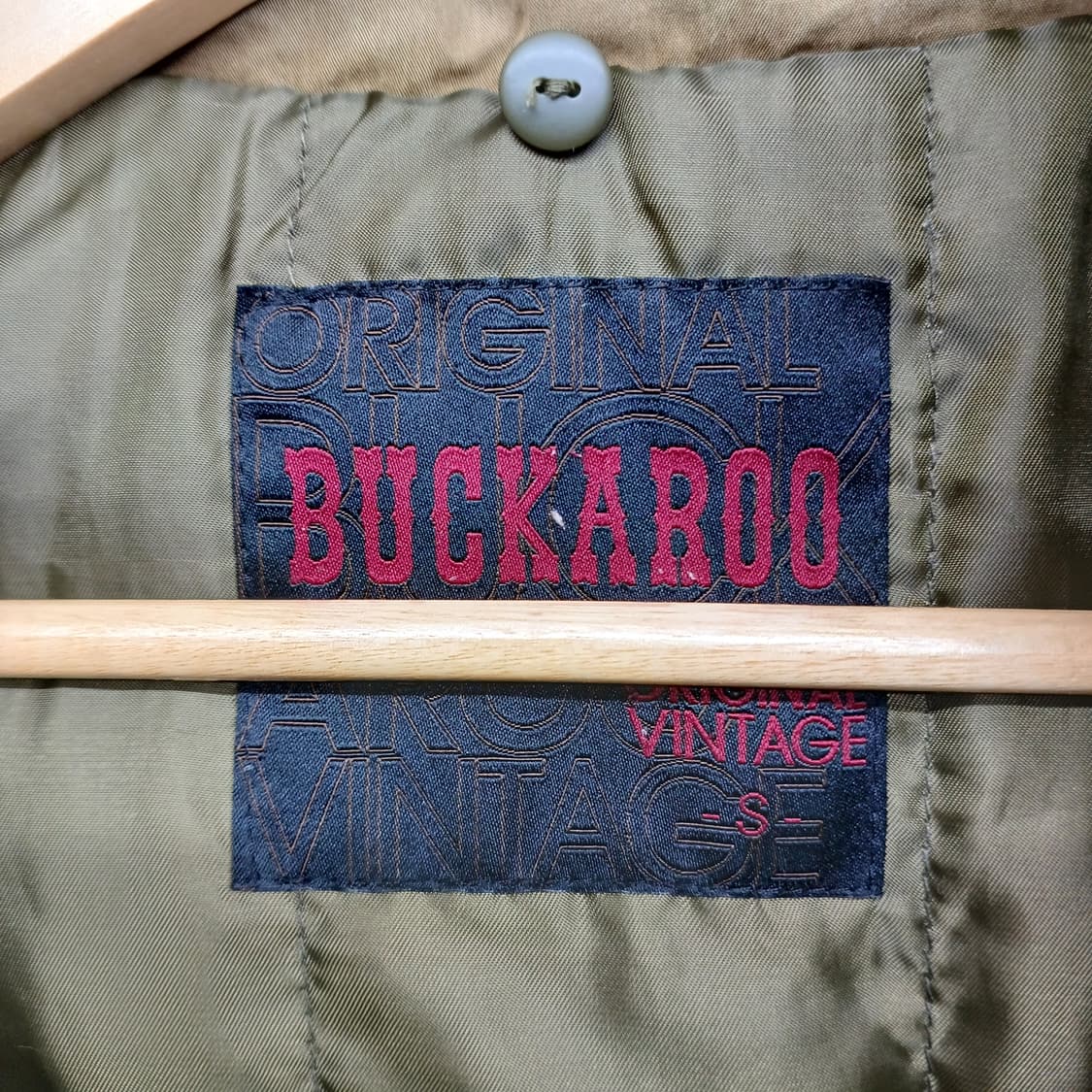 버카루 빈티지 카키 후드 파카 S 상품이미지5