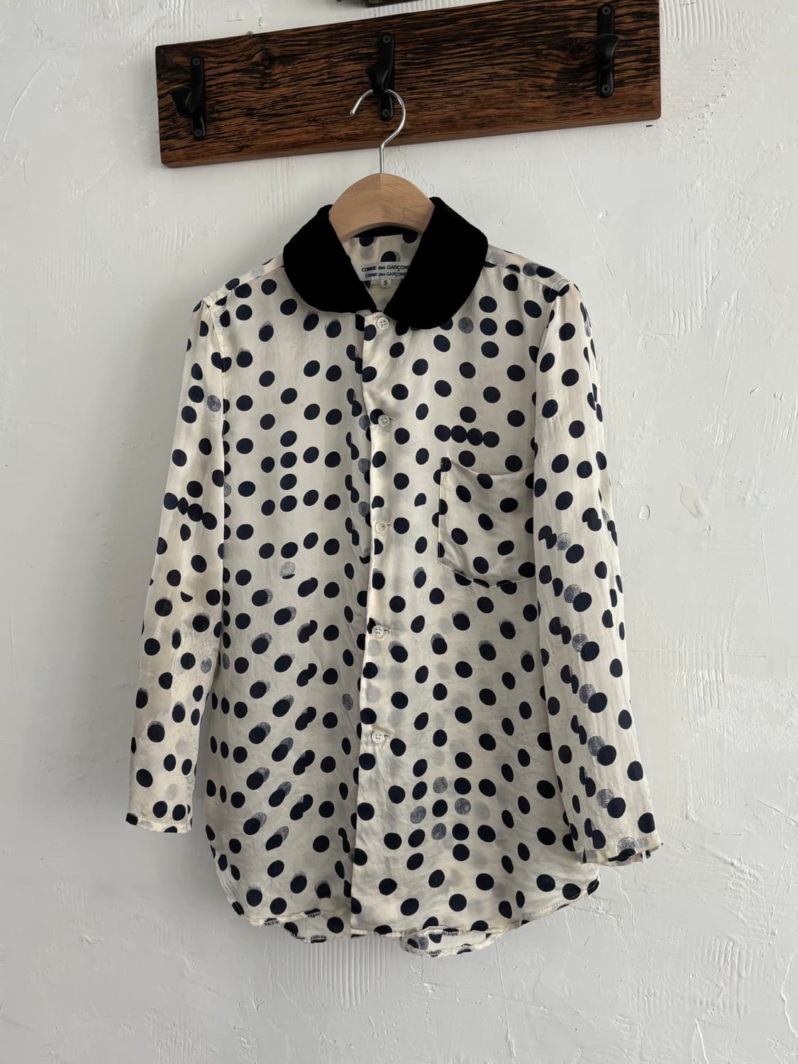 CDG 꼼데가르송 폴카 도트 시폰 블라우스 상품이미지5