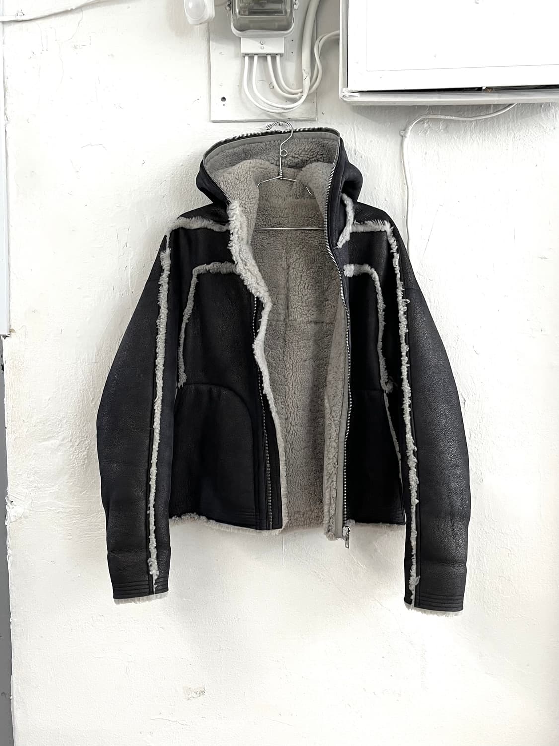 릭오웬스 2022FW 램스킨 시어링 레더 김프 후드 무스탕 자켓 상품이미지6