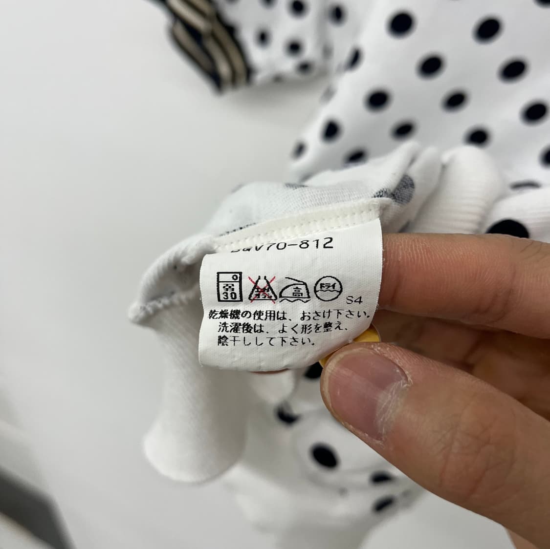 버버리 땡땡이 카라티 여L 상품이미지6