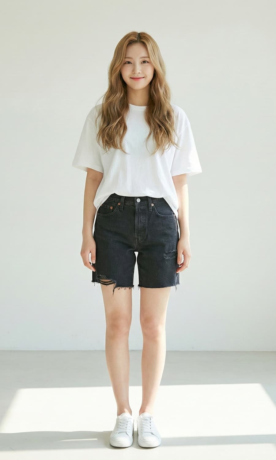 리바이스 501. 여자 흑청 데님 숏팬츠_24 상품이미지1