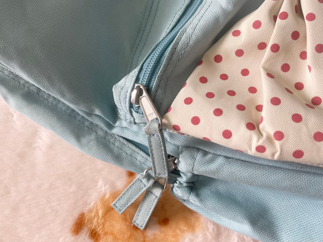 모리걸 빈티지 핀터레스트 도트 리본 백팩 🎀🩵🤍 상품이미지3