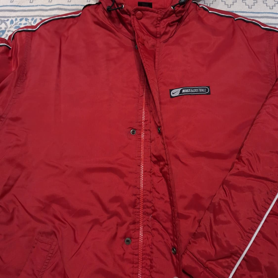 나이키 배스킷볼 00s 레드 블랙 화이트 라이닝 올드스쿨 벤치자켓 돕바 상품이미지6