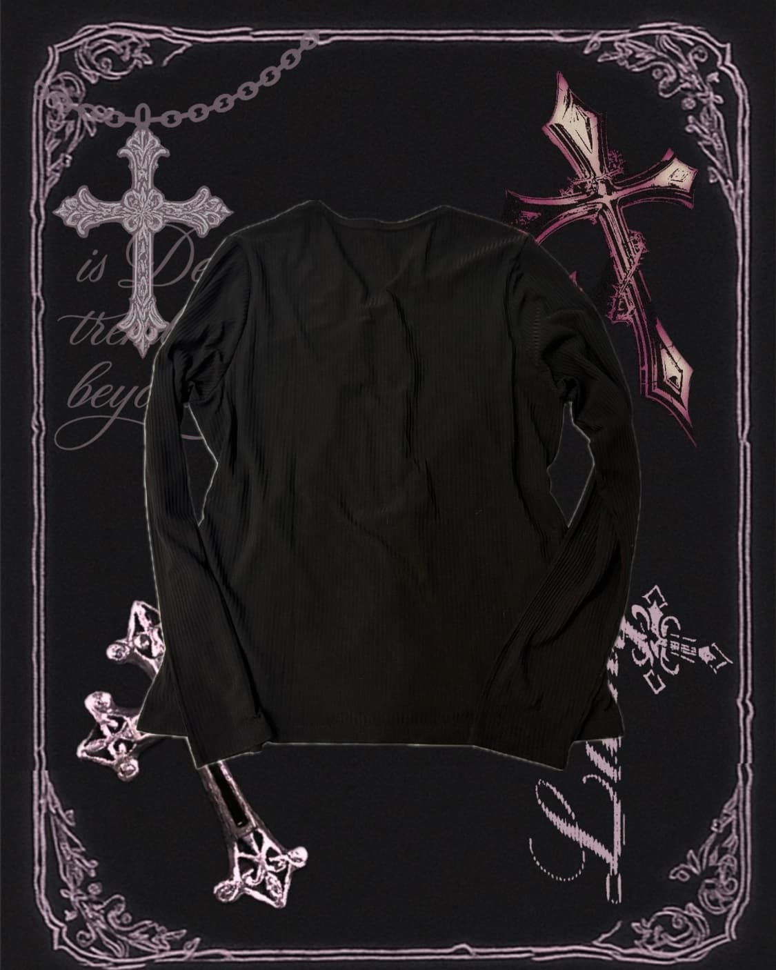 Y2K Printing chain zipper Layered sleeve 상품이미지4