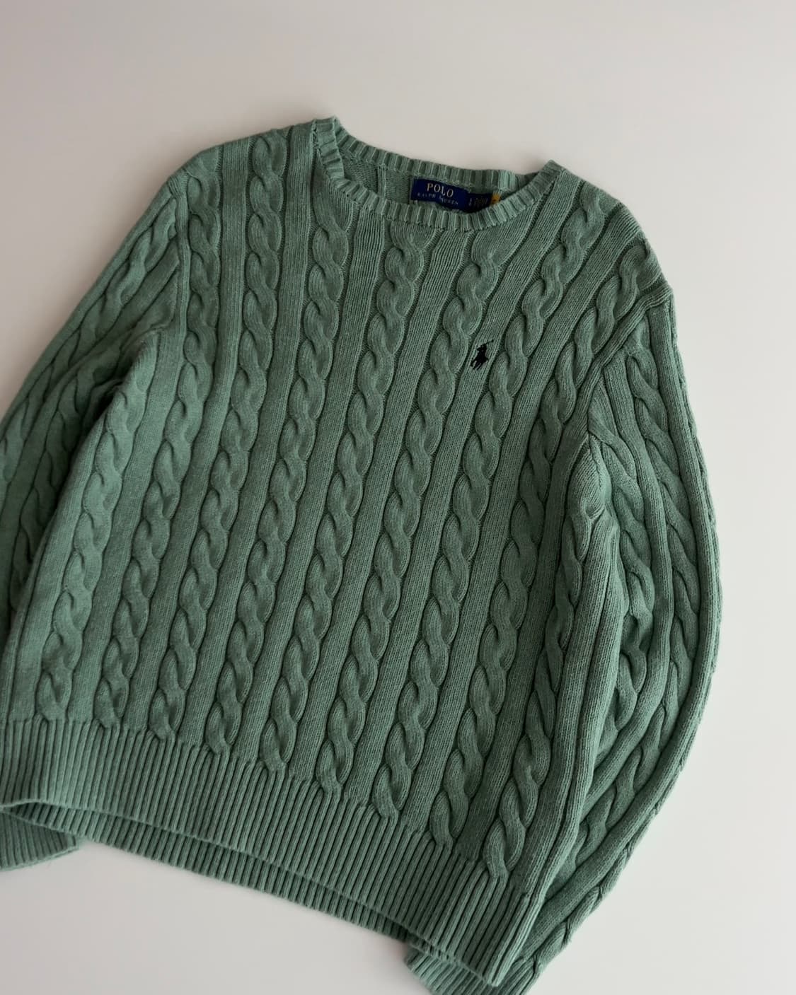 폴로 랄프로렌 케이블 라운드 니트 L 상품이미지3