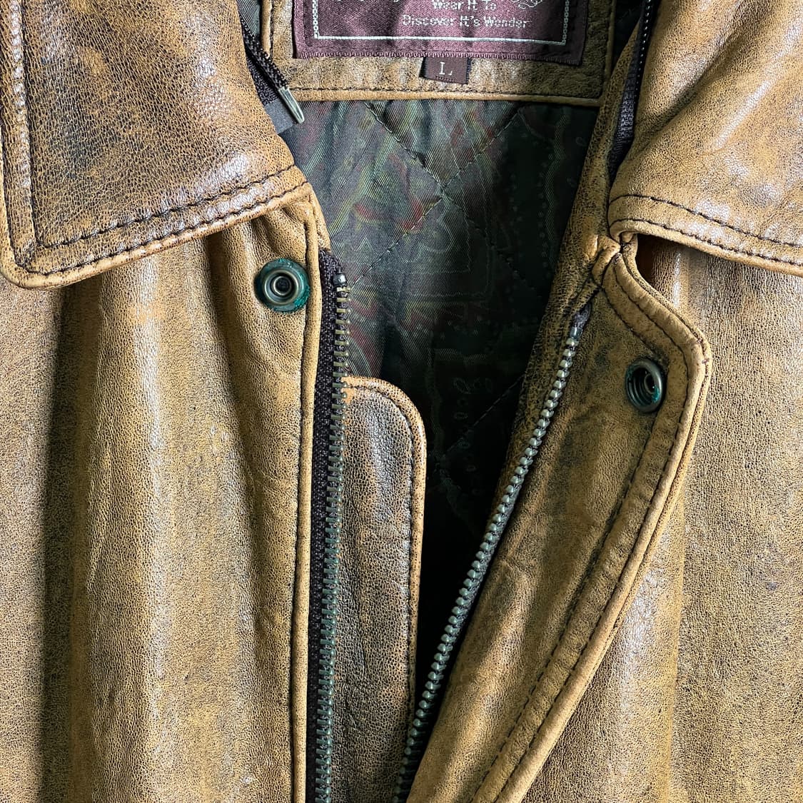 VTG 빈티지 양가죽 A-2 플라이트 자켓 L 상품이미지10