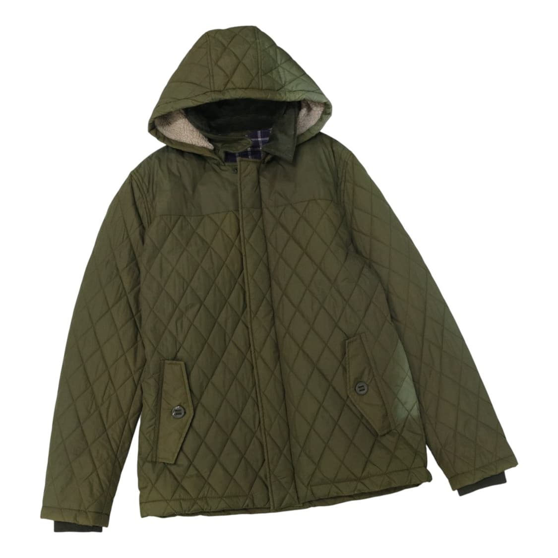 베네통 페이딩 빈티지 퀼팅 양털 후드 자켓 상품이미지1
