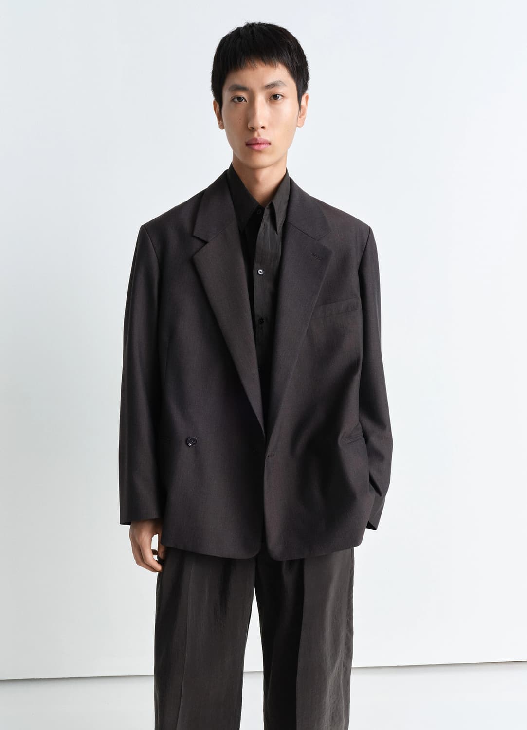 르메르 더블 브레스티드 자켓 48(m) 멜란지 다크 에스프레소 상품이미지1