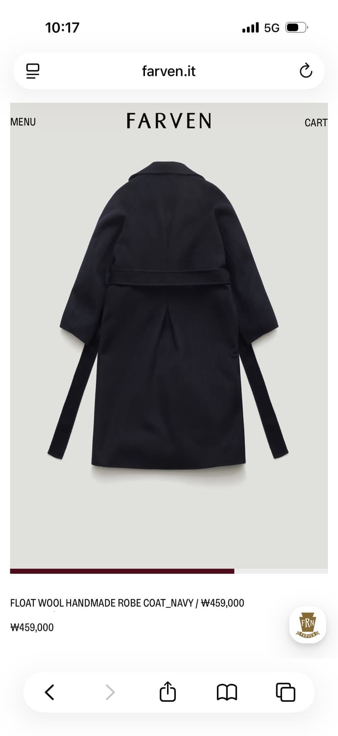 파르벵 울 핸드메이드 로브 코트 네이비 상품이미지2