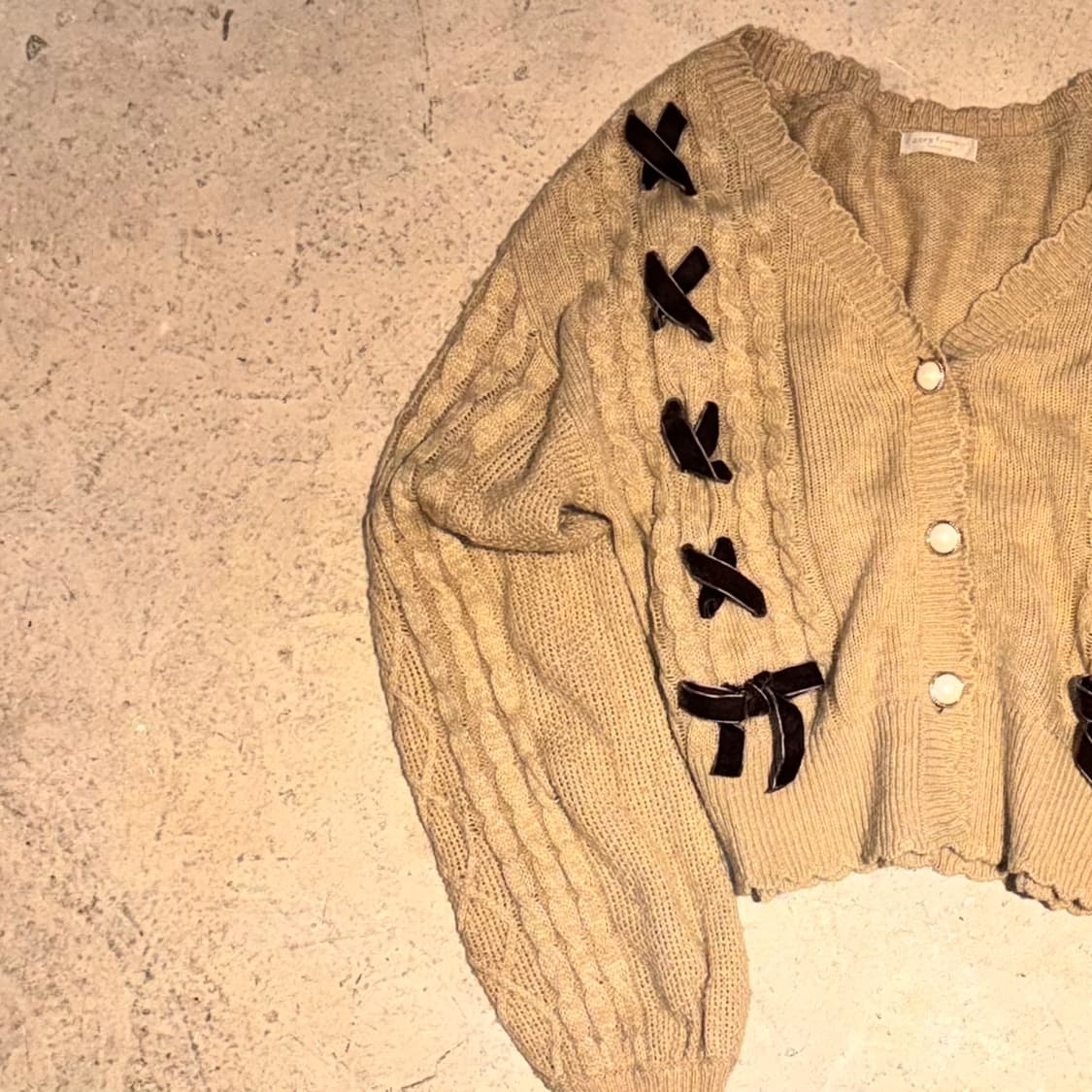 AXES FEMME 레이스업 리본 가디건 상품이미지2