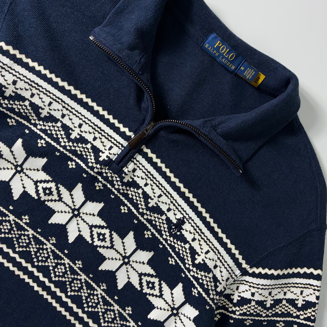 Polo 폴로 랄프로렌 신형 네이비 페어아일 쿼터집업 니트 상품이미지4