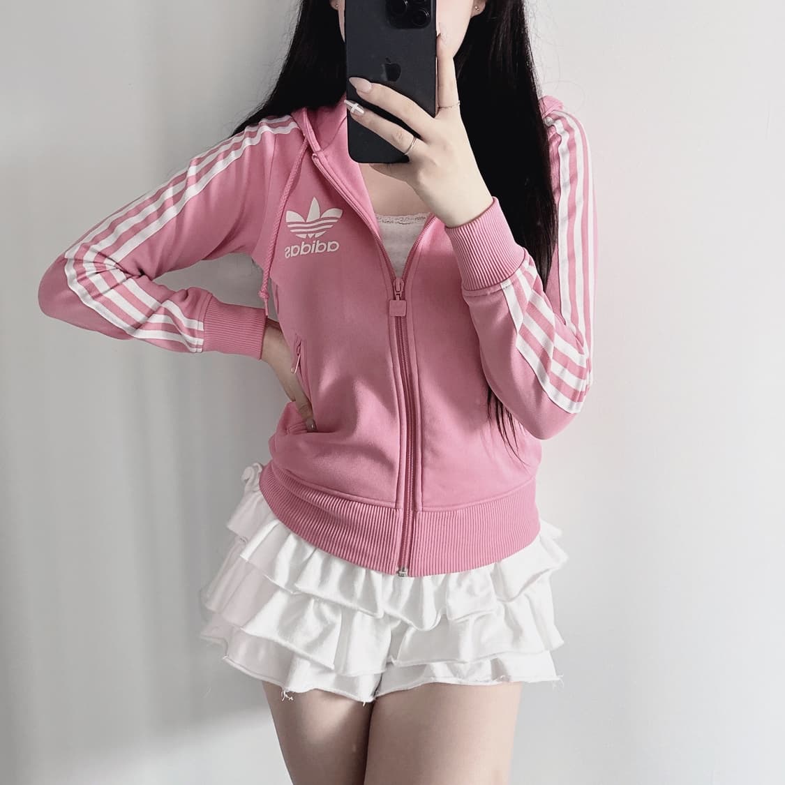 아디다스 핑크 후드 져지 후드플락 상품이미지2