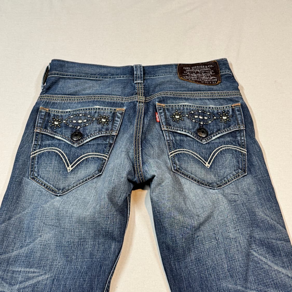 32inch) 리바이스 502 잼스톤 스터드 슬림핏 데님 청바지 상품이미지2
