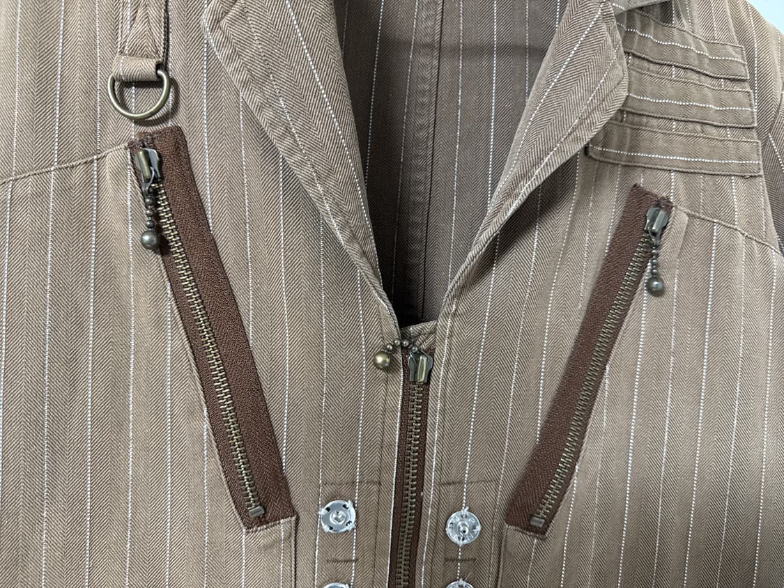 일본 브랜드 AMERICANRAG 앞판 변형 스트라이프 집업 자켓 상품이미지6