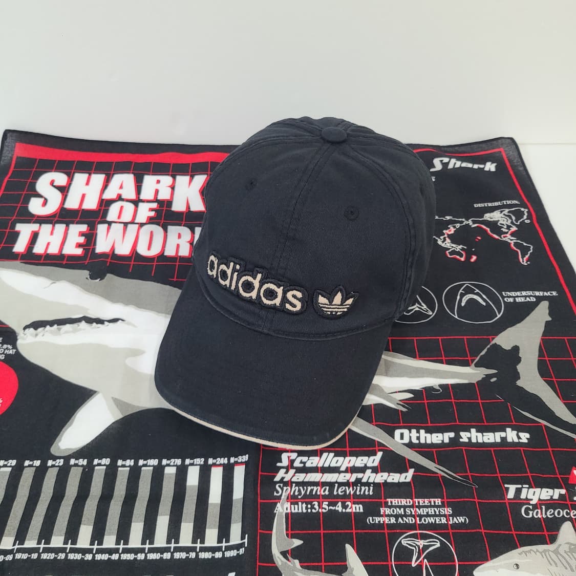 90s 아디다스 빈티지 올드스쿨 Y2K 블랙 볼캡 모자 (대두모자) 상품이미지1