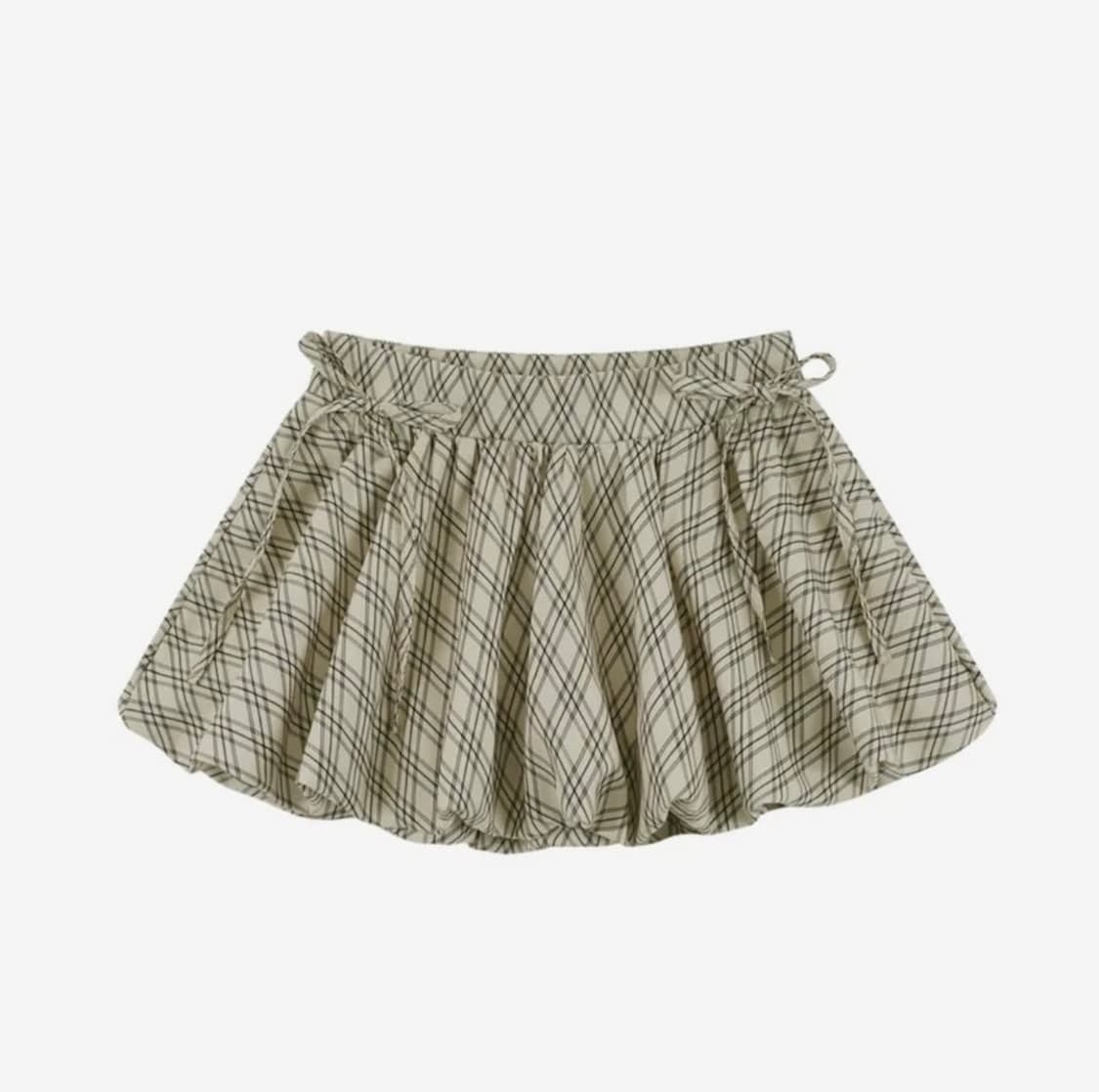 카시코 Fairy Ribbon Bubble Skirt Checked 상품이미지2