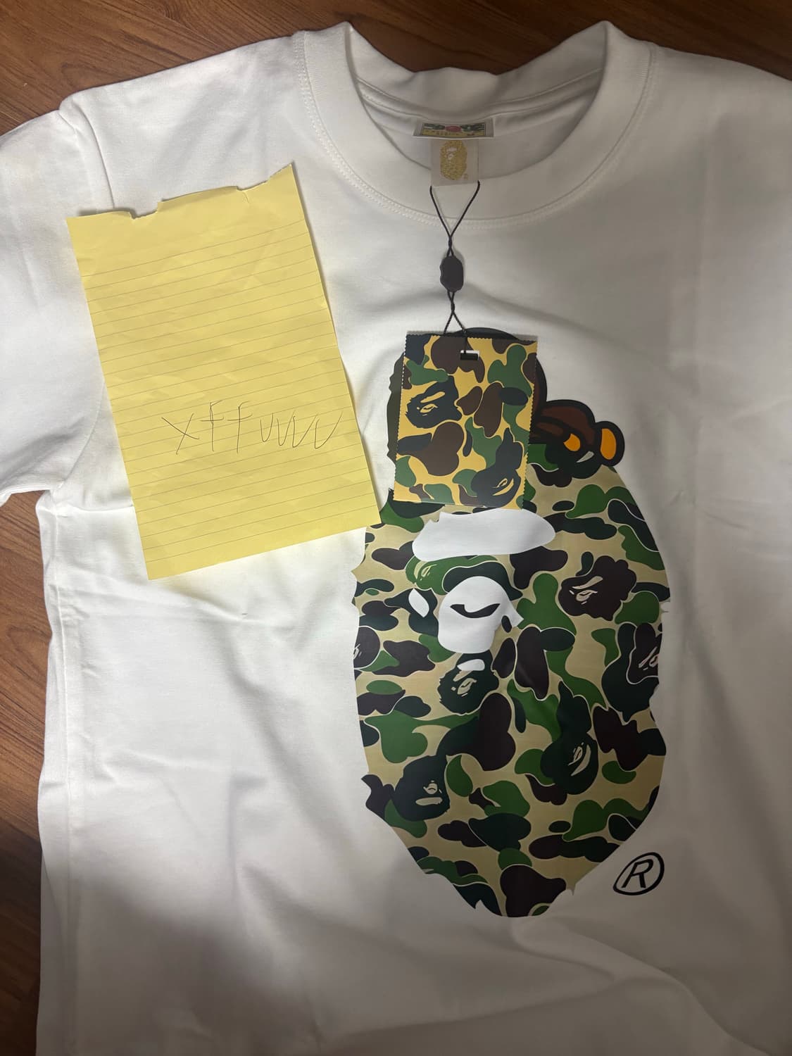 베이프 ABC 카모 마일로 온 빅 에이프 티셔츠 화이트 그린 상품이미지1
