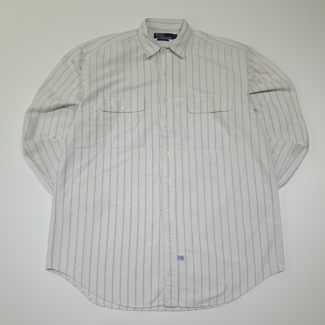 CK089 L 폴로 90s 싱가포르판 올드스쿨 스트라이프 워크 셔츠 남 상품이미지1
