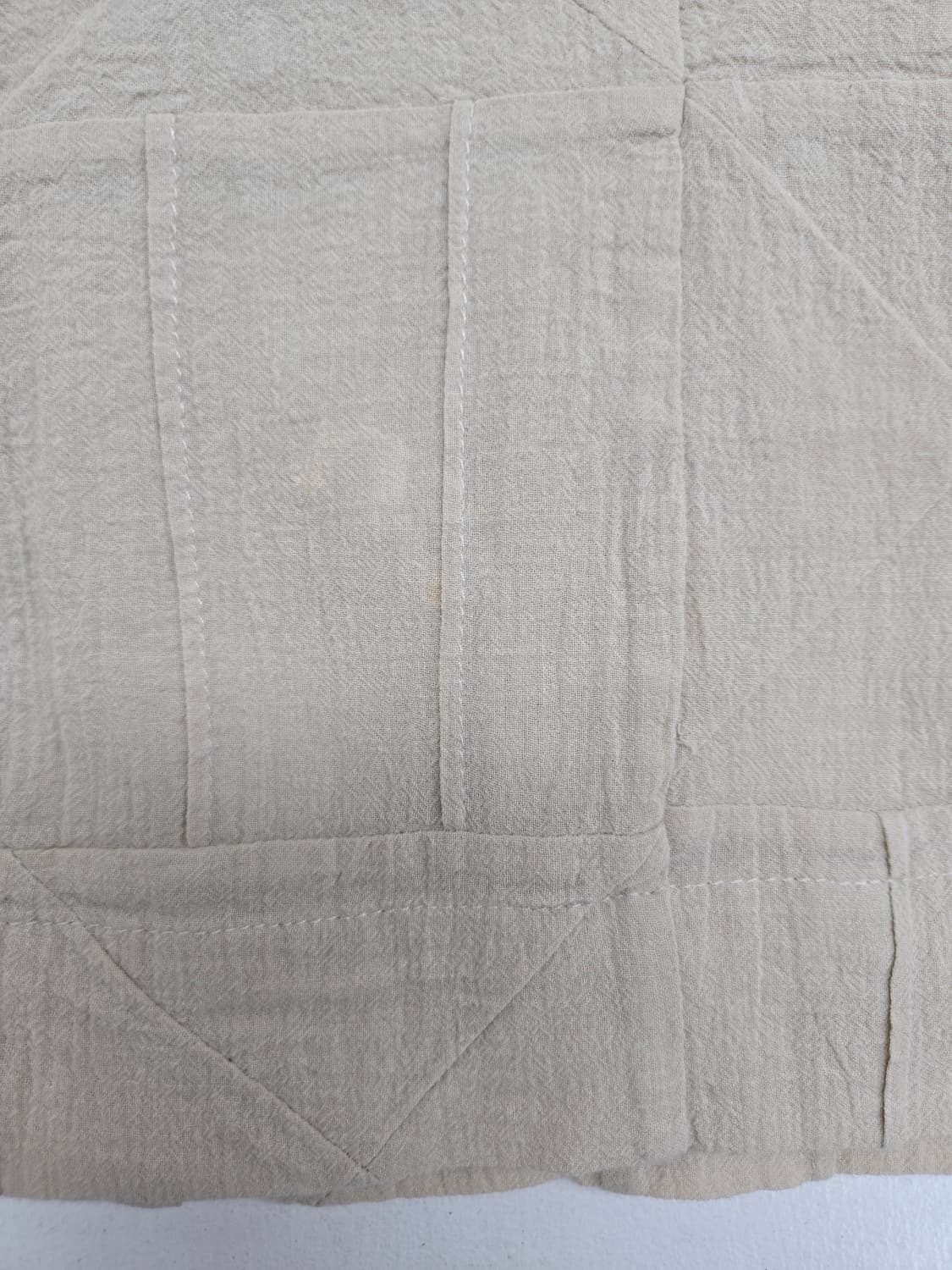 하이 스포팅기어 베이지 랩 스커트 패치워크 디자인 이세이미야케 상품이미지5