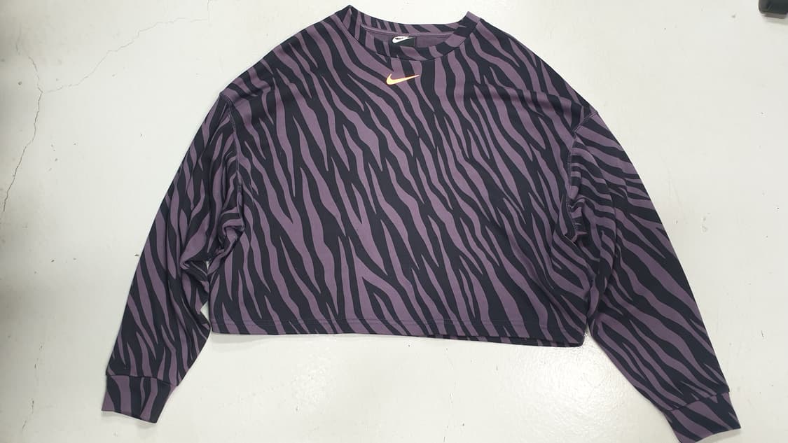 나이키 퍼플/블랙 지브라 크롭 긴팔티L 상품이미지1